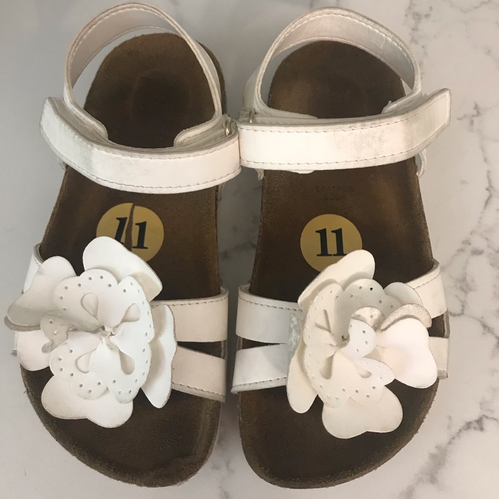 White sandals size 11